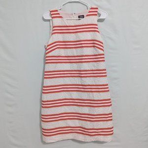 Vince Camuto Womens Dress Mini Striped A-Line White Coral Size 10